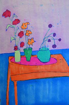 Orange table by Gerdie de Jong