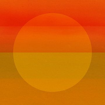 Art néon. Abstrait géométrique minimaliste coloré en orange, jaune et or foncé. sur Dina Dankers