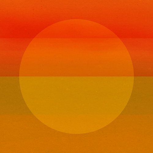 Neon kunst. Kleurrijk minimalistisch geometrisch abstract in oranje, geel, donker goud.