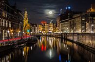 Pleine lune au dessus du Marché aux Fleurs par Jeroen de Jongh Aperçu