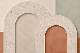 Terrazzo-Bögen Asymmetrisch – Japandi & Terrakotta Kunst