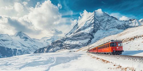 Winterspoor door de Alpen