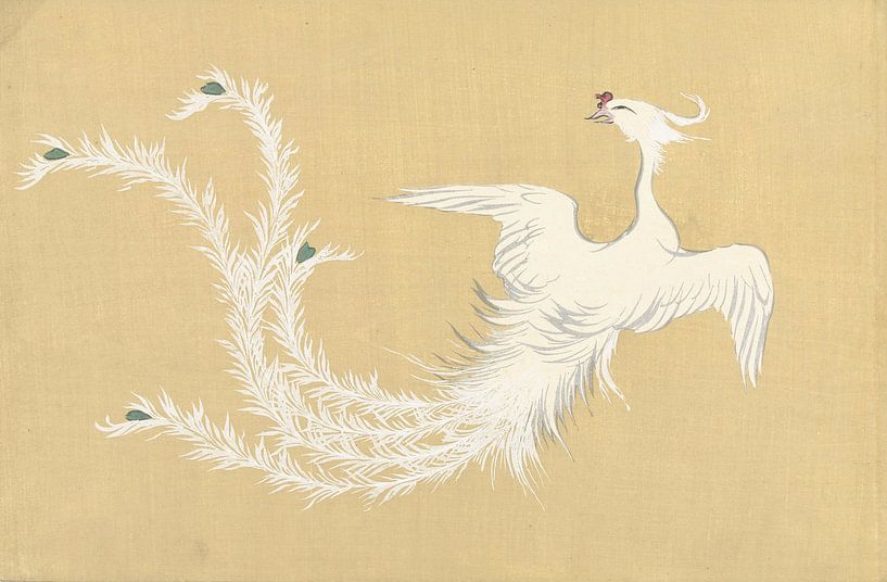 Witte feniks van Kamisaka Sekka, 1909 van Gave Meesters
