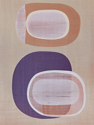 Modern abstract in taupe, mauve en paars