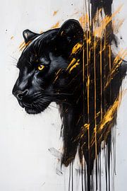 Black panther with gold accents by Poster Art Shop
