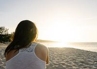 Vrouw op het strand