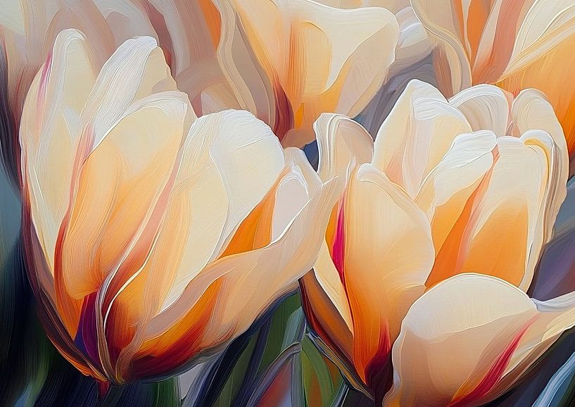 Abstract Tulips | Soft Bloom Twist by Wonderful Art
