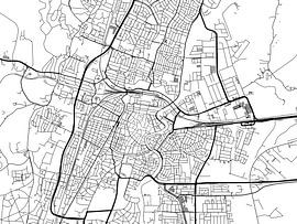 Karte von Haarlem in Schwarz ud Weiss von De Kaartenwinkel