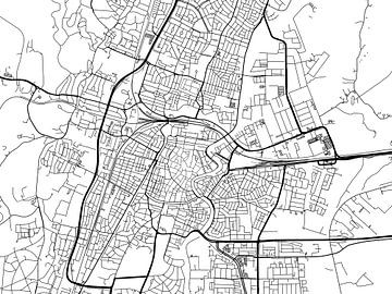 Karte von Haarlem in Schwarz ud Weiss von Map Art Studio
