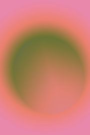 Art néon rétro des années 70. Dégradé abstrait en vert, orange et rose. sur Dina Dankers