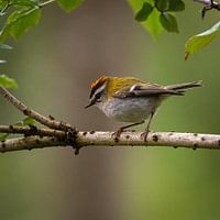 Peek through with a fire goldcrest.