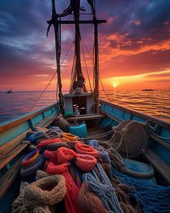 Abendstunde im Boot