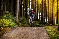 Mountainbiken in het bos