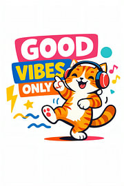 Kattenposter ‘Goed humeur’ van DesignDoodle