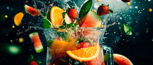 Fruitige verfrissing in volle actie