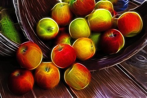 Still life with apples