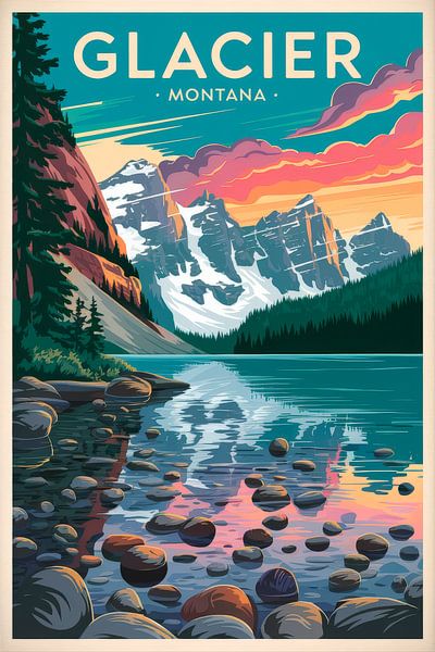Glacier, Montana by Poster Art Shop