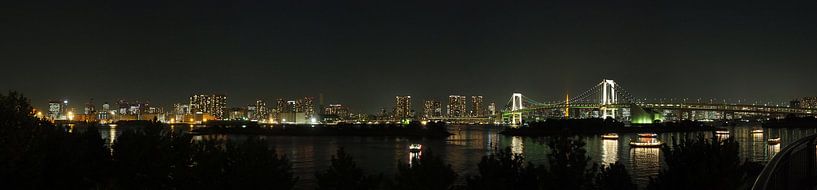 Zicht op de baai van Tokyo vanuit Odaiba van Jasper H