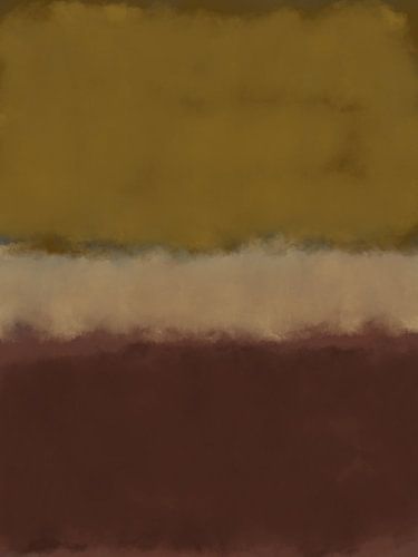 Peinture abstraite inspirée de Mark Rothko dans des tons sourds de moutarde et de marron
