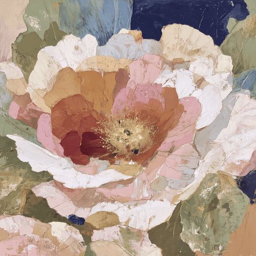 Pivoine superposée avec détails dorés