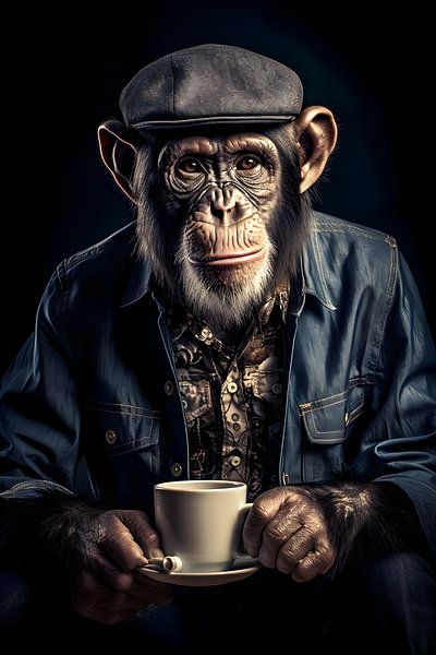 Studio portrait of a monkey by But First Framing