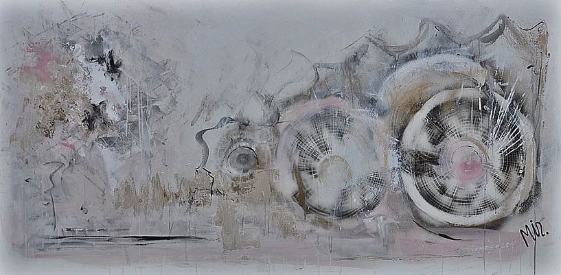 Abstract schilderij zachtheid van Kunstenares Mir M. Kolkman van der Klip