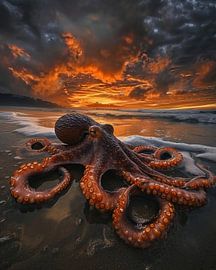 Squid on the beach
