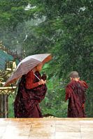 Monks attacked by rain