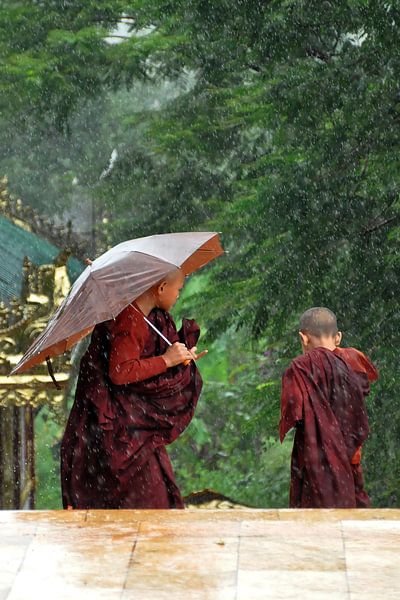 Monks attacked by rain by Affect Fotografie