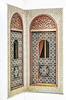 Window with Arabic decoration in a Riad in Fez Morocco
