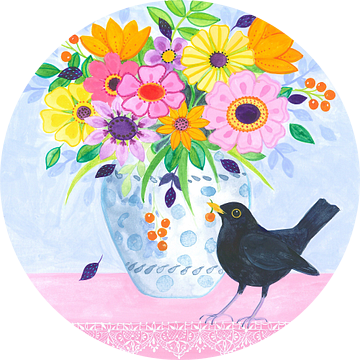 Merel en boeket van Isabelle Brent