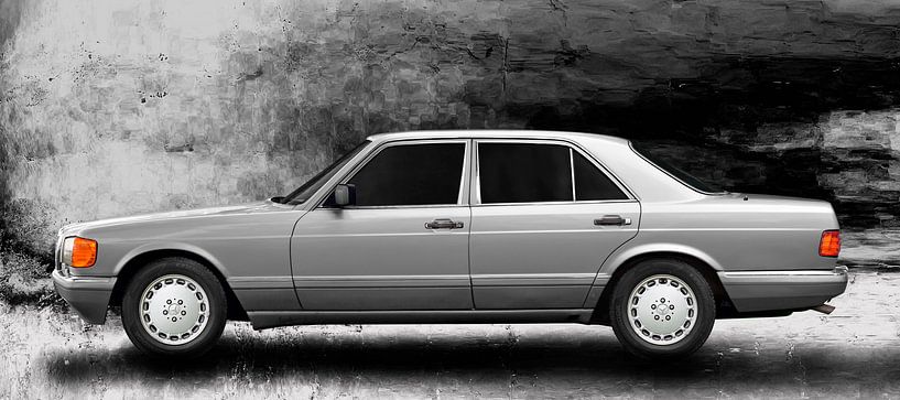 Mercedes-Benz S-Klasse W 126 side view in original color von aRi F. Huber