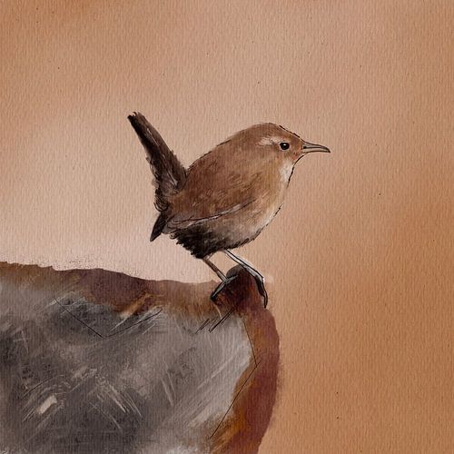 Winterkoninkje aquarel