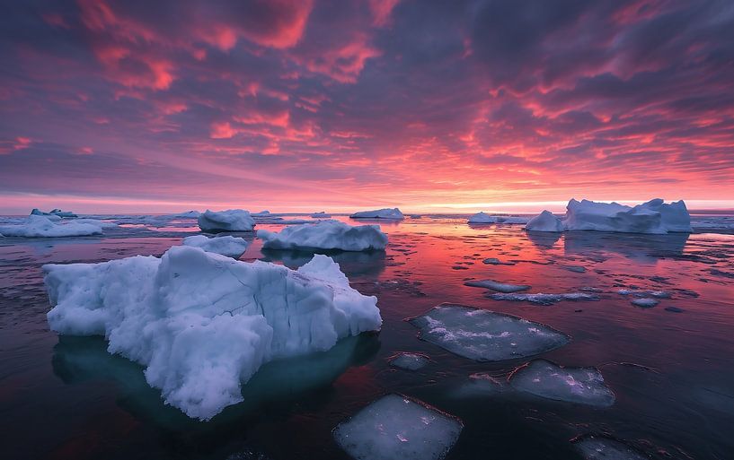 Eismeer von fernlichtsicht