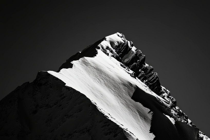 Snow-covered mountain peak - Minimalist by Poster Art Shop