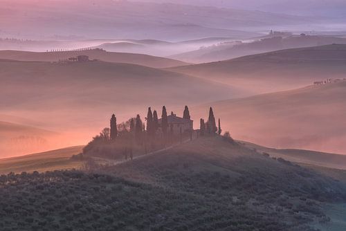 Zonsopgang in Toscane
