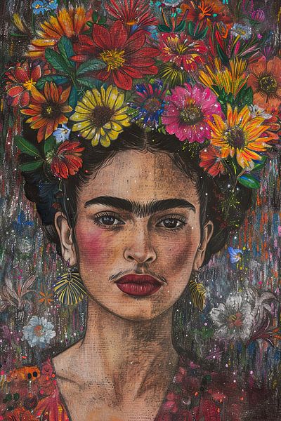 Frida's bloemenaura van Poster Art Shop