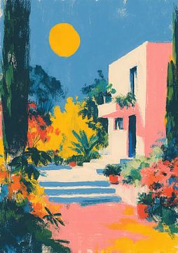 Pink house under the sunshine by Niklas Maximilian