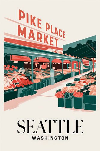 Seattle, Washington Vintage Reisposter