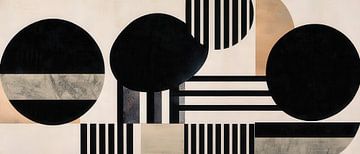 Geometrisch ontwerp in zwart en wit van Poster Art Shop