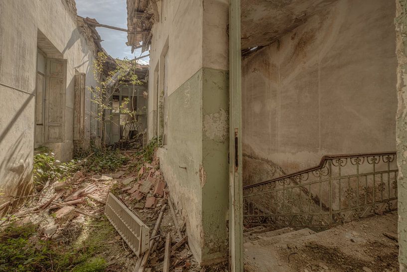 Dilapidated and abandoned Italian convent corridor by Wesley Van Vijfeijken
