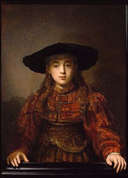 Une fille dans un cadre, Rembrandt