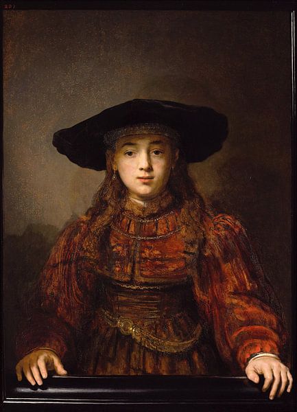 Mädchen im Bilderrahmen - Rembrandt van Rijn von Diverse Meesters