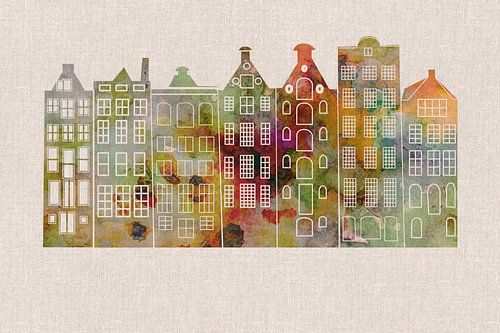 Amsterdam. Stadsgezicht in aardetinten