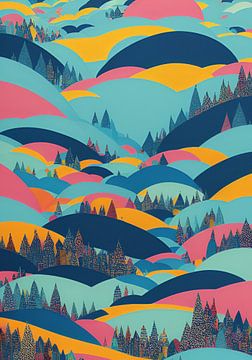 Colourful mountain landscape van Niek Traas