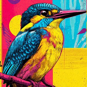 Martin-pêcheur Pop Art n° 1