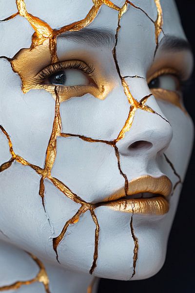 Face with golden tears by Art & Soul Creations