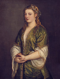 Tizian – Frau mit einem Apfel, um 1550