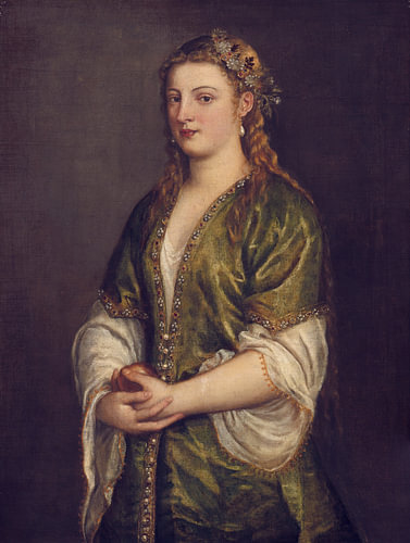 Titiaan - Vrouw met een appel, ca. 1550