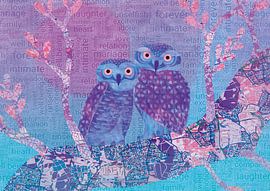 A pair of owls at sunset by Carlijn van der Leede